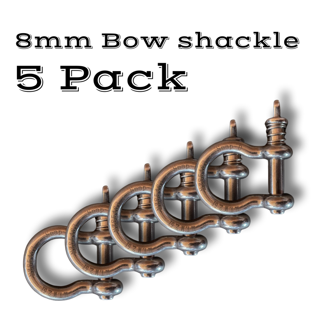 5 Pack Bow Shackles (MTM 8MM - 1000KG)