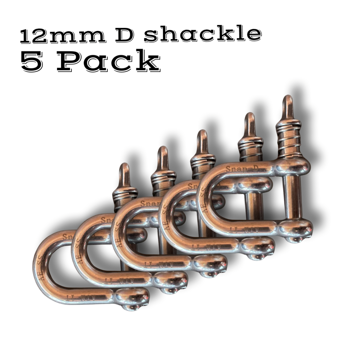 5 Pack D Shackles (MTM 12MM - 2500KG)